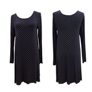 Old Navy Polka‎ Dot Swing Dress Black White Size M Flowy Casual Vintage Look